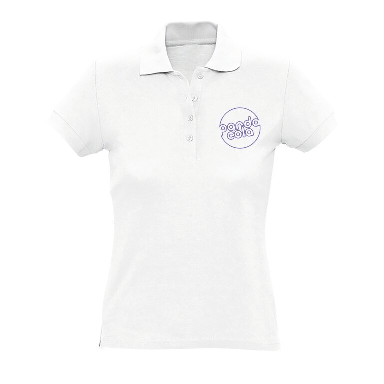 Polo personnalisable blanc femme à manches courtes en coton peigné 170 gr/m² - Passion | pandacolach