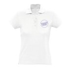 Polo personnalisable blanc femme à manches courtes en coton peigné 170 gr/m² - Passion | pandacolach - thumb - 3