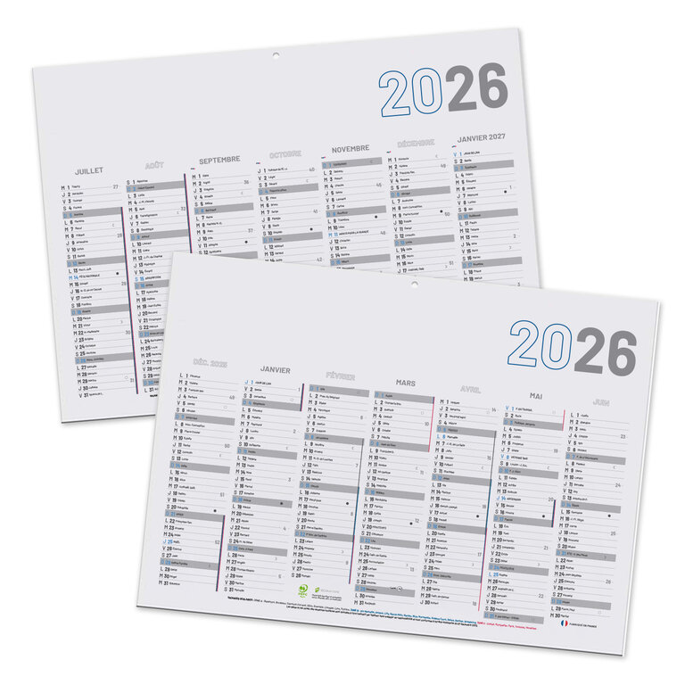 Calendrier de banque publicitaire rigide Made In France 55x40,5 cm - Plano | pandacolach - 4