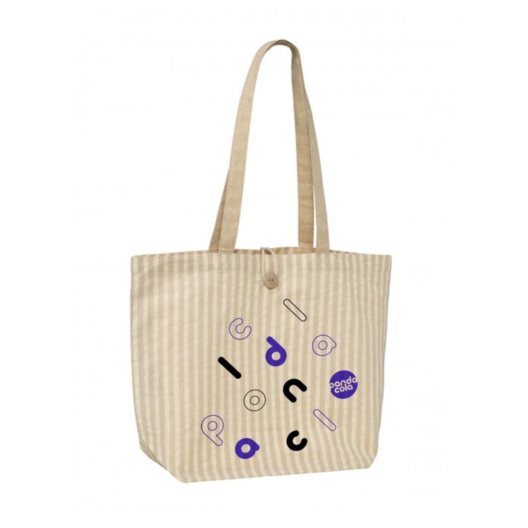Sac de plage personnalisable rayé T-Bottom 180 gr/m² - Yoto | pandacolach