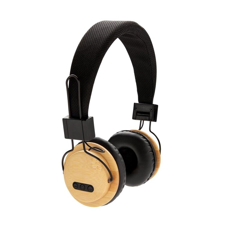 Casque audio personnalisé sans fil en bambou - Bambaudio | pandacola