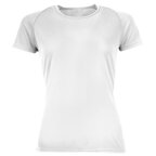 Tee-shirt respirant personnalisable de sport blanc femme en mesh polyester 140 gr/m² - Sporty | pandacolach - thumb
