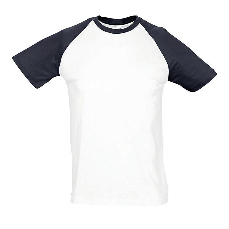 T-shirt personnalisable bicolore à manches raglan en coton 150 gr/m² - Funky White | pandacola