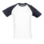 T-shirt personnalisable bicolore à manches raglan en coton 150 gr/m² - Funky White | pandacola - thumb