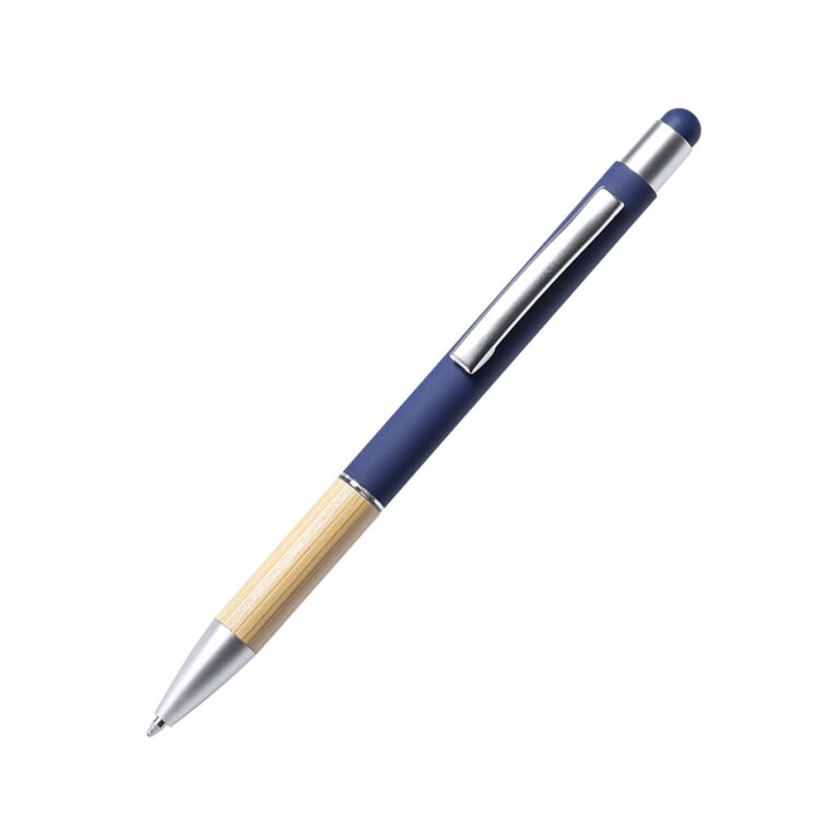 Stylo publicitaire avec stylet tactile en bambou - Zaba | pandacolach