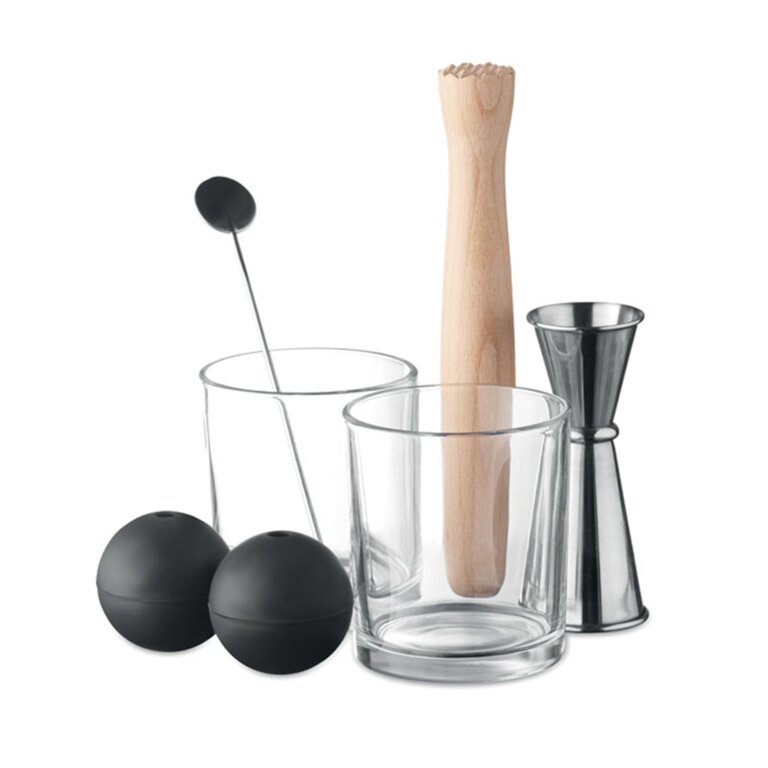 Set à cocktail personnalisable avec mélangeur en bois - Barmanne | pandacolach