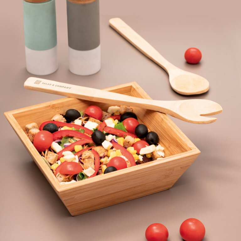 Saladier personnalisé carré en bambou - Cocina | pandacola - 1