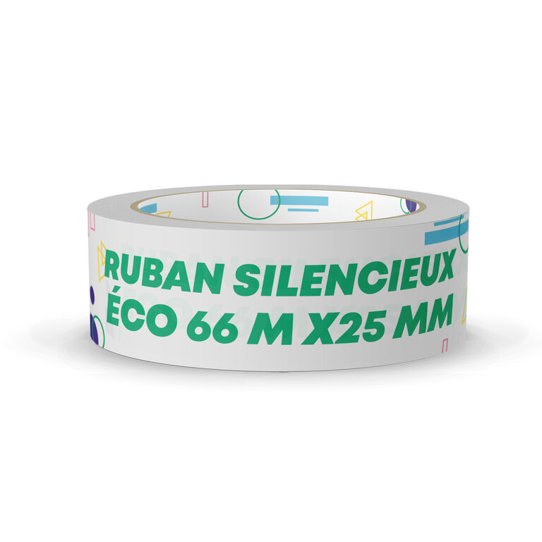 Ruban adhésif silencieux publicitaire  pour emballage longue durée - Tsaba 66mx25mm | pandacolach