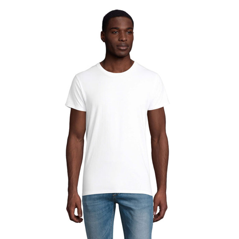 Tee-shirt personnalisable blanc homme coupe tubulaire en coton bio 175 gr/m² - Pioneer | pandacola