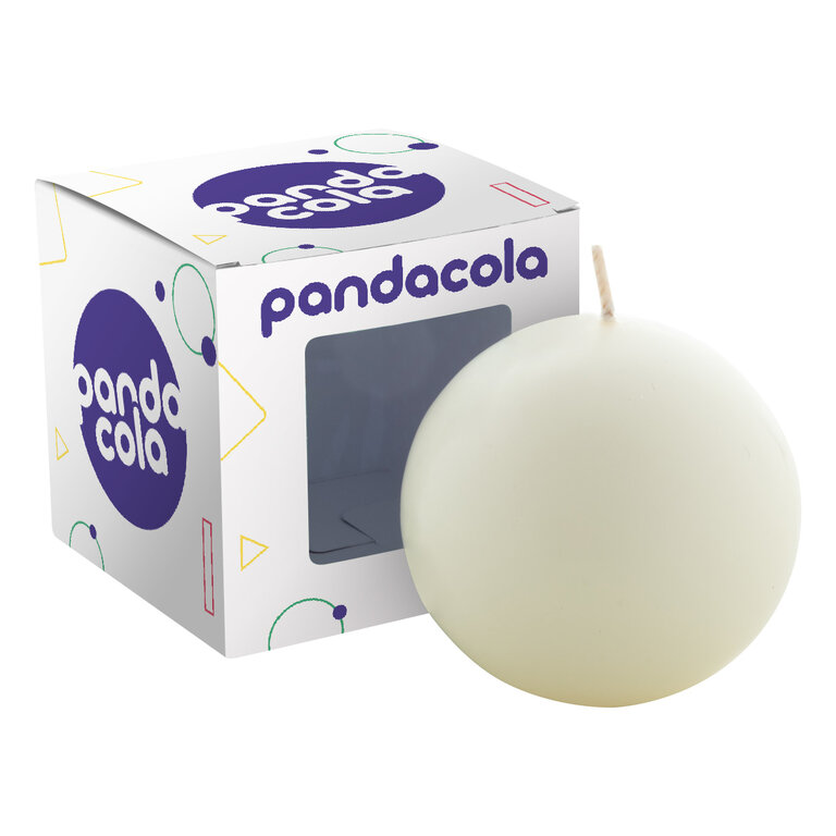 Bougie ronde personnalisable blanche inodore - Cosmos | pandacolach - 1