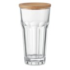 Gobelet personnalisable en verre 300ml avec couvercle en bambou - Bopa | pandacolach - thumb