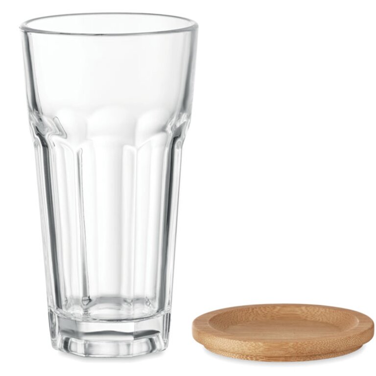 Gobelet personnalisable en verre 300ml avec couvercle en bambou - Bopa | pandacolach - 2