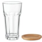 Gobelet personnalisable en verre 300ml avec couvercle en bambou - Bopa | pandacolach - thumb - 2