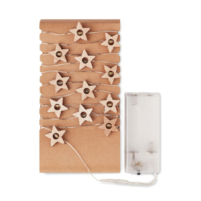 Guirlande électrique de Noël publicitaire avec étoiles en bois - Way Milky | pandacolach