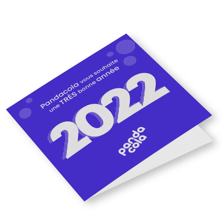 Carte de vœux personnalisée double rabat 250g/m² - Merry | pandacolach - 2
