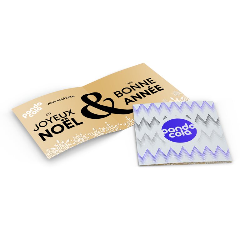 Carte de vœux personnalisée double rabat 250g/m² - Merry | pandacolach - 3