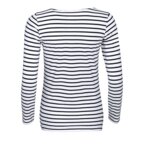 T-shirt publicitaire manche longues à rayures colorée en coton 150 gr/m² - Marine | pandacola - thumb - 1