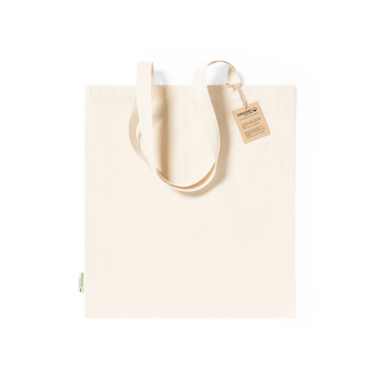 Tote bag publicitaire en coton bio écru anses longues 180g/m² - Padou | pandacola