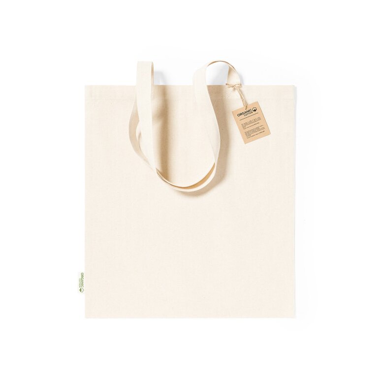 Tote bag publicitaire en coton bio écru anses longues 180g/m² - Padou | pandacolach
