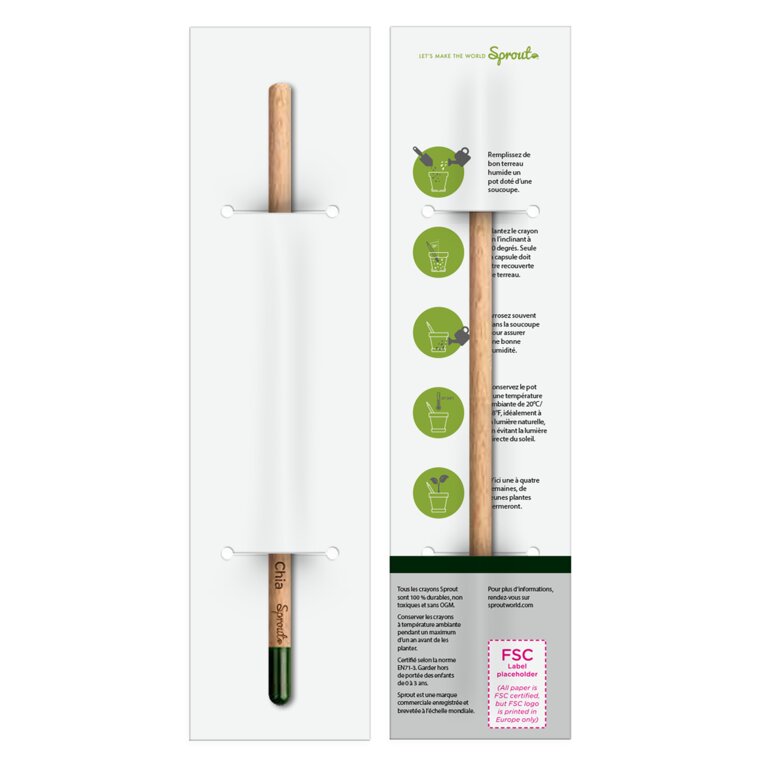 Crayon à papier graines à planter packaging personnalisable | Sprout | pandacola