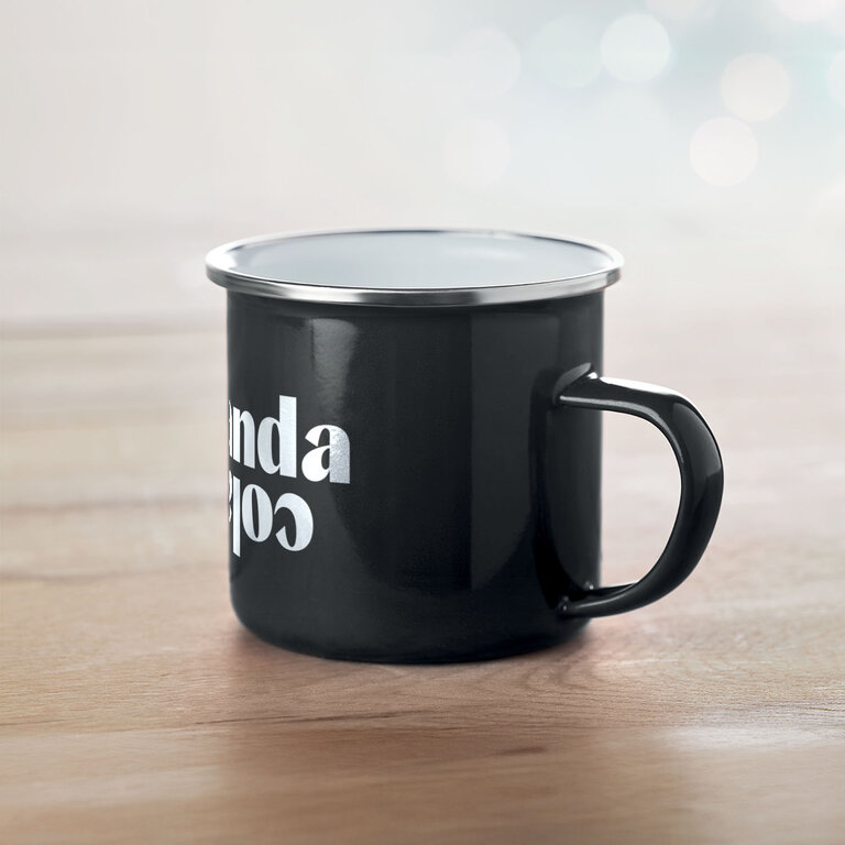 Mug personnalisable métal vintage en émail 350 mL - Plateado | pandacolach