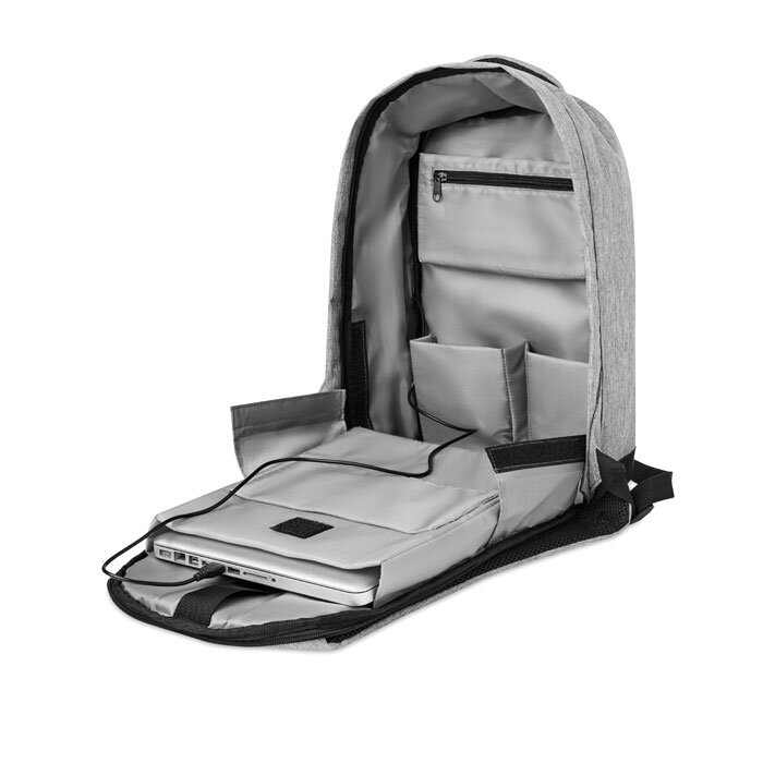 Sac à dos personnalisable avec câble de chargement et poche d'ordinateur 13" - Berlin | pandacolach - 3