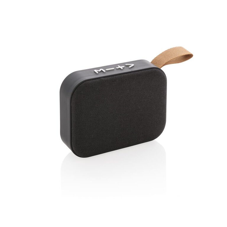Enceinte publicitaire Bluetooth 5.0 avec revêtement en tissu et languette - Lanty | pandacolach