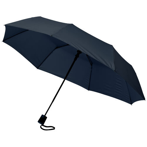 Parapluie pliant publicitaire 3 sections automatique manche droit - Wali | pandacolach