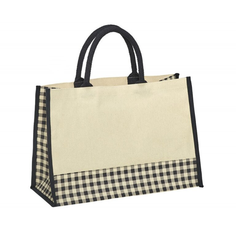 Sac personnalisé avec anses tressées en coton et canva 220 gr/m² - Saverne | pandacolach