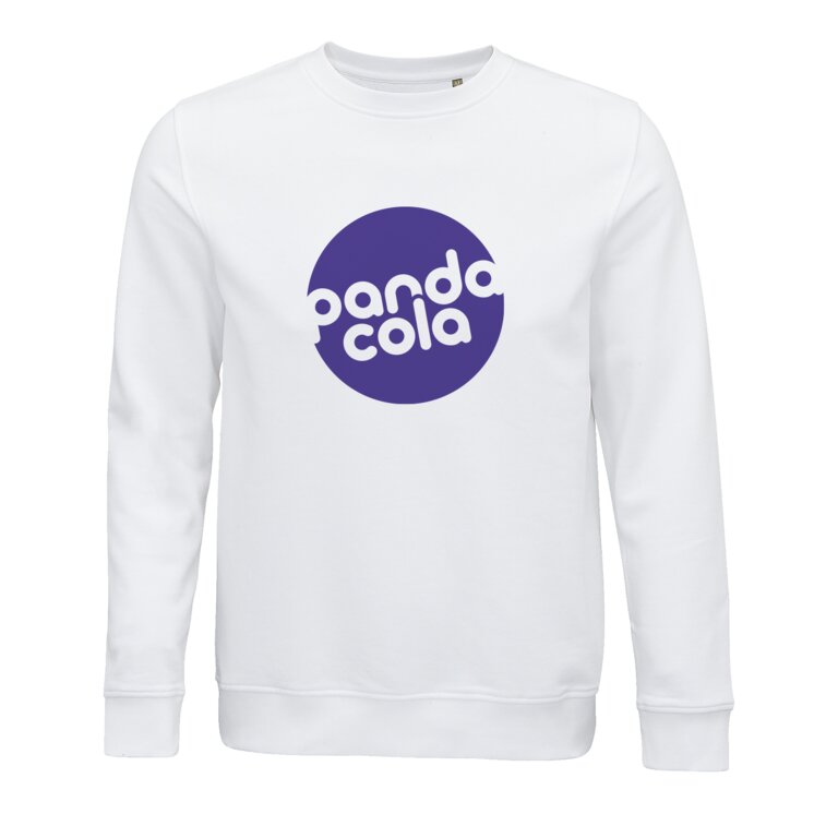 Sweat shirt publicitaire unisexe blanc en coton bio 280 gr/m² - Comet | pandacolach