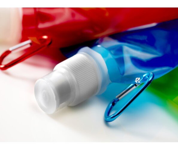 Gourde publicitaire pliable bouchon sport et mousqueton 420 ml - Fitty | pandacolach - 3