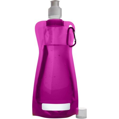 Gourde publicitaire pliable bouchon sport et mousqueton 420 ml - Fitty | pandacolach