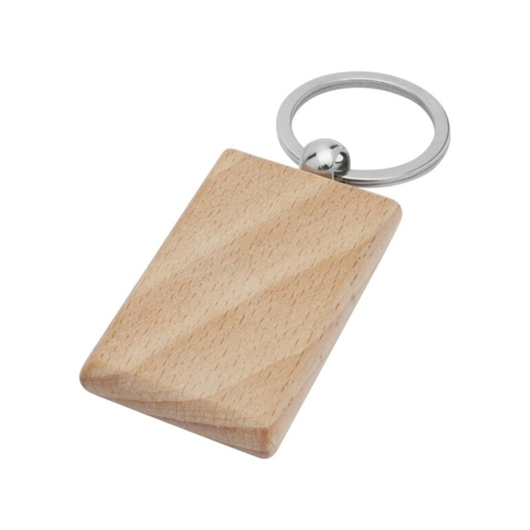 Exp. Rapide 5j - Porte-clés personnalisé rectangulaire en bois de hêtre - Clabi | pandacolach