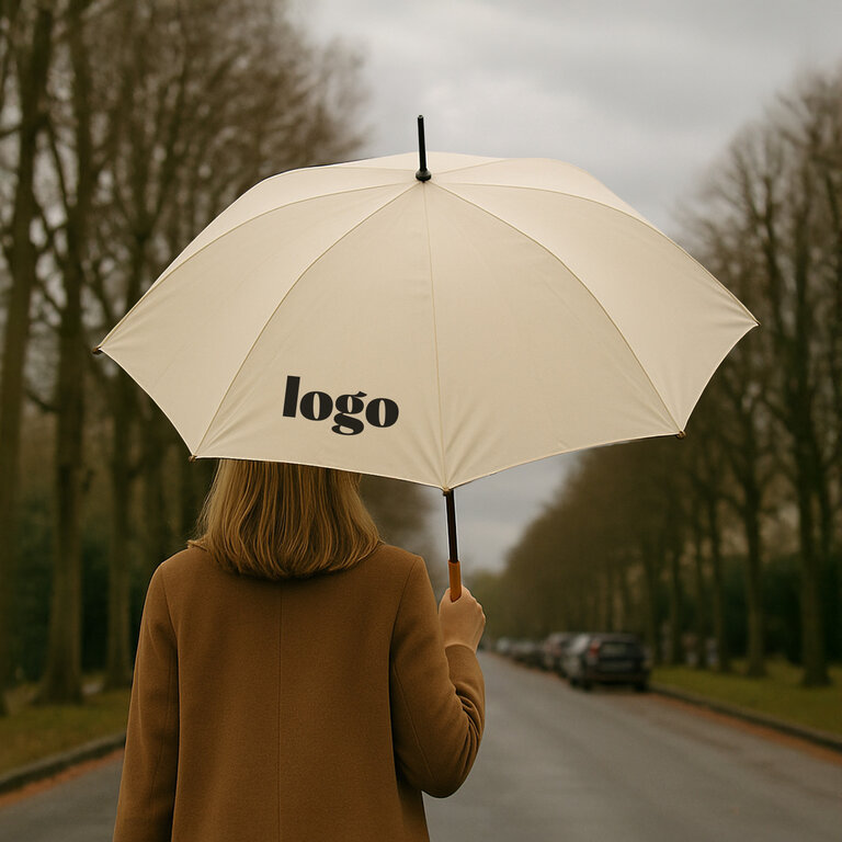 Parapluie personnalisé 8 panneaux ⌀130 cm poigée droite - Pauli | pandacola