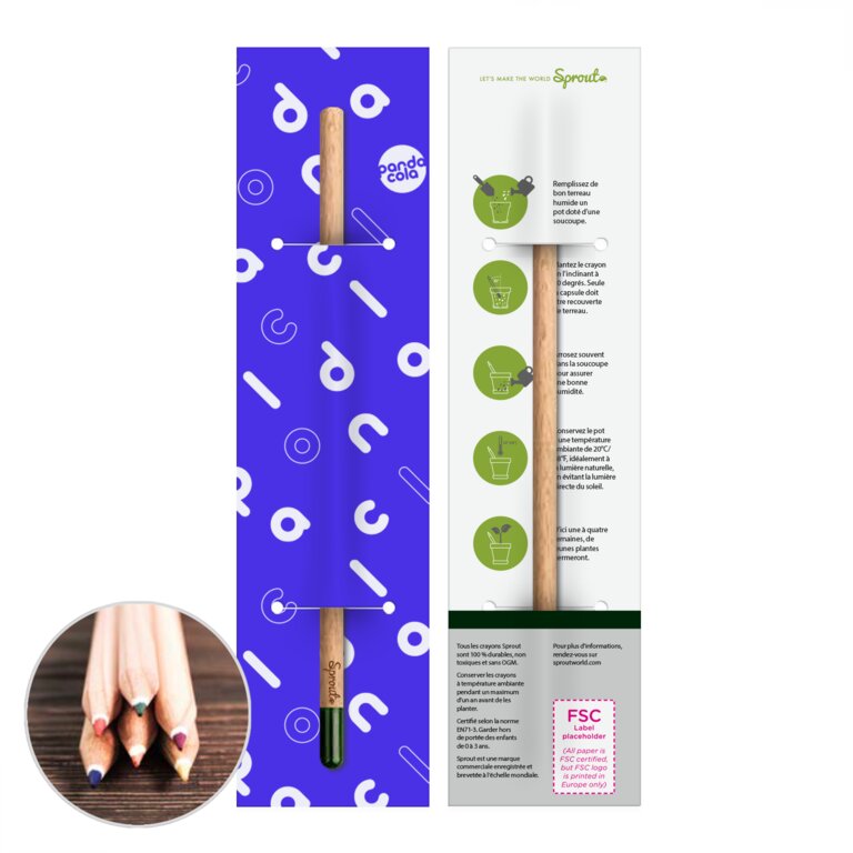 Crayon de couleur graines à planter packaging personnalisable | Sprout | pandacolach