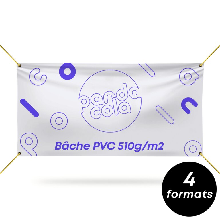 Banderole promotionnelle pro en PVC 510 gr/m² avec quadrichromie recto différentes tailles - Erbil rectangle | pandacola