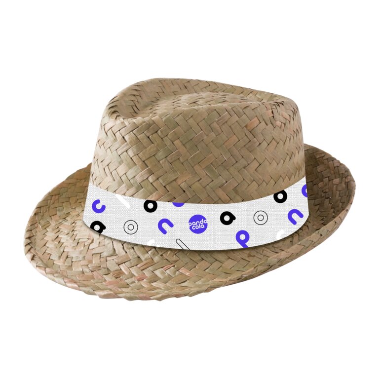 Chapeau de paille personnalisable mixte bandeau en sublimation - Zelio subli | pandacolach