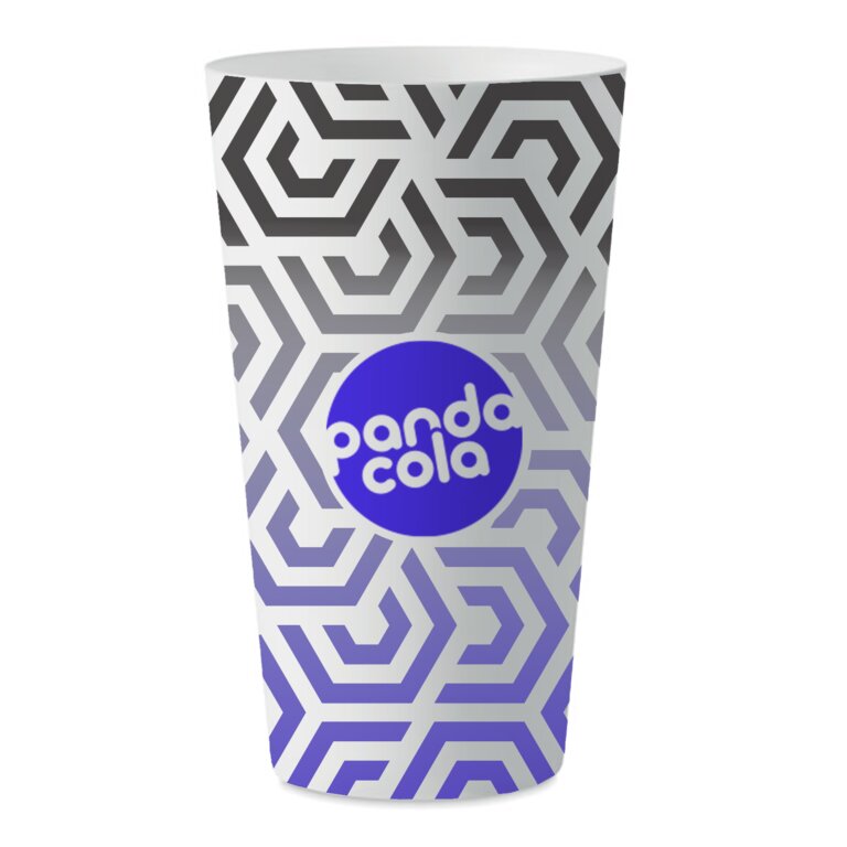 Gobelet personnalisable blanc réutilisable 50 cl - Rita 50 quadri | pandacolach