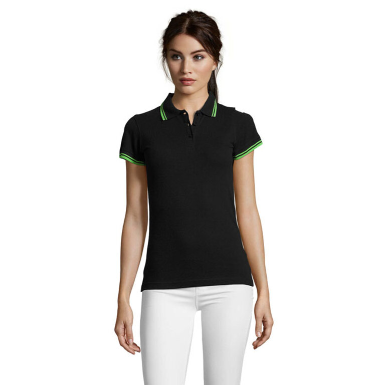 Polo Femme personnalisé bicolore en coton 200 gr/m² - Pasadena Couleur | pandacola