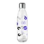 Bouteille personnalisable transparente en verre 650 ml avec bouchon en inox - Aspen Glass Clear | pandacola - thumb - 1