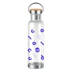 Bouteille publicitaire transparente en tritan et bambou 800 ml - Helsinki Basic | pandacolach - thumb - 1