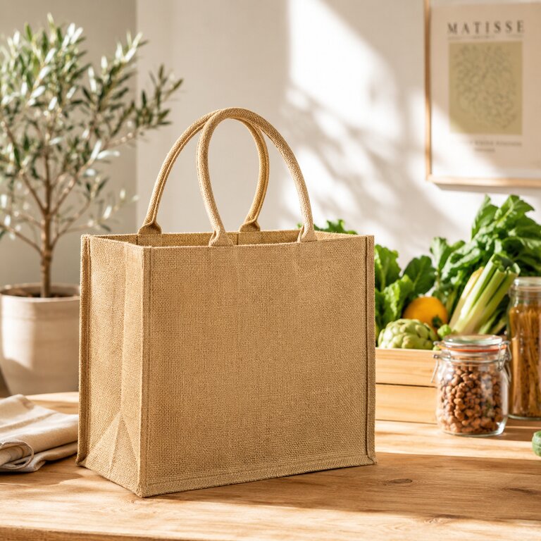 Sac shopping en jute scintillante personnalisable - Pixy | pandacola - 1