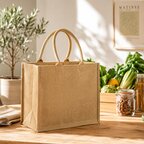 Sac shopping en jute scintillante personnalisable - Pixy | pandacola - thumb - 1