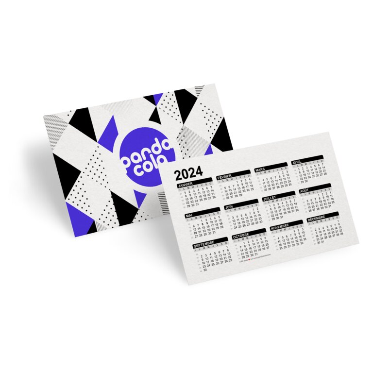 Calendrier personnalisé format carte de visite papier recyclé - Cartan Recyclé | pandacolach