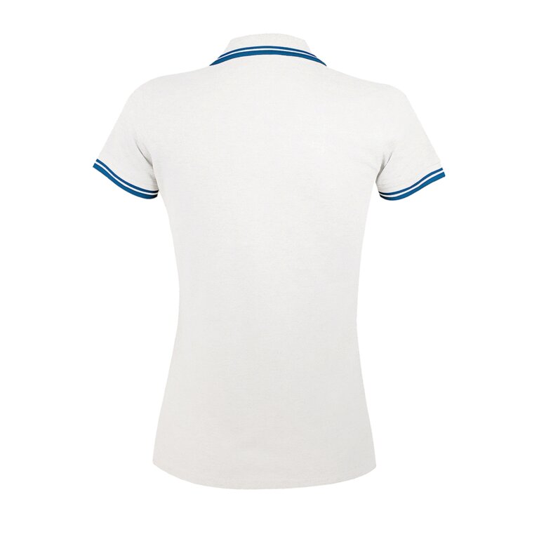 Polo Femme personnalisé blanc à détail bicolore en coton 200 gr/m² - Pasadena White | pandacola - 1