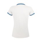 Polo Femme personnalisé blanc à détail bicolore en coton 200 gr/m² - Pasadena White | pandacola - thumb - 1