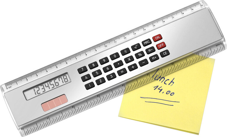 Règle publicitaire 20 cm avec calculatrice solaire - Ballarat | pandacolach
