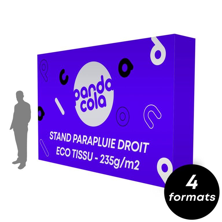 Stand parapluie personnalisé droit en tissu polyester 235 gr/m² différentes tailles - Bakuk | pandacolach