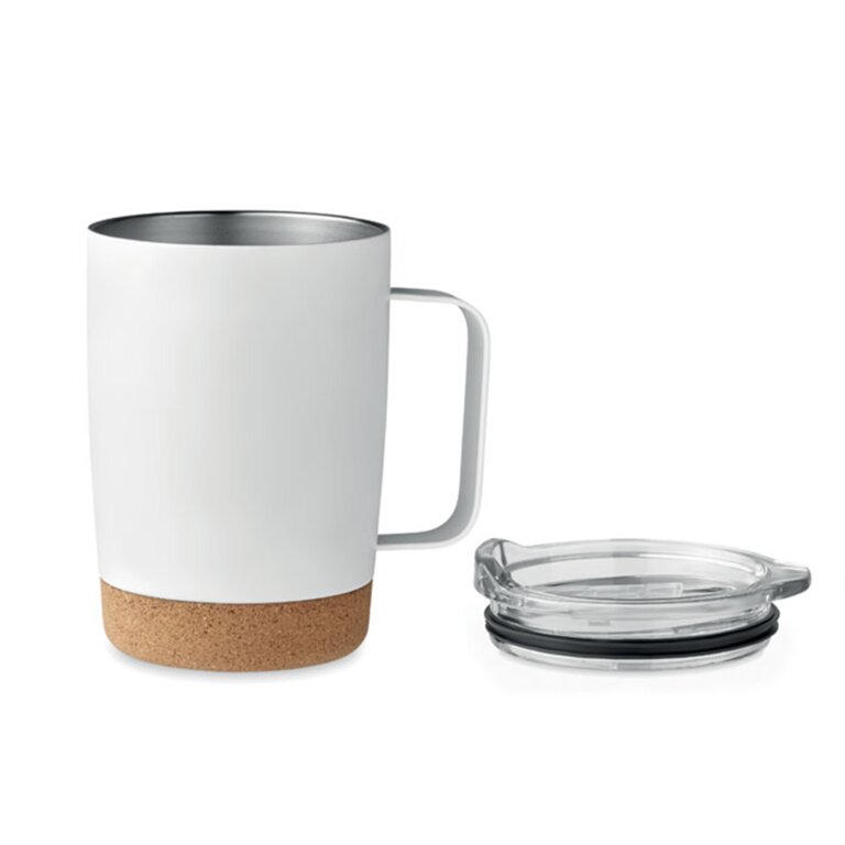 Mug personnalisé double paroi en acier avec base en liège 300 ml - Coulice | pandacolach - 1