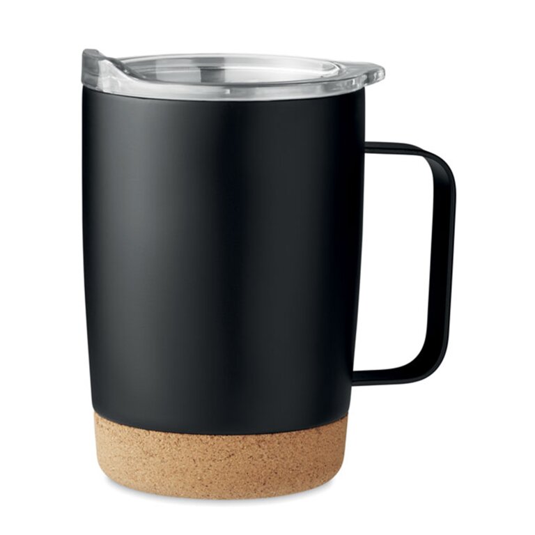 Mug personnalisé double paroi en acier avec base en liège 300 ml - Coulice | pandacolach